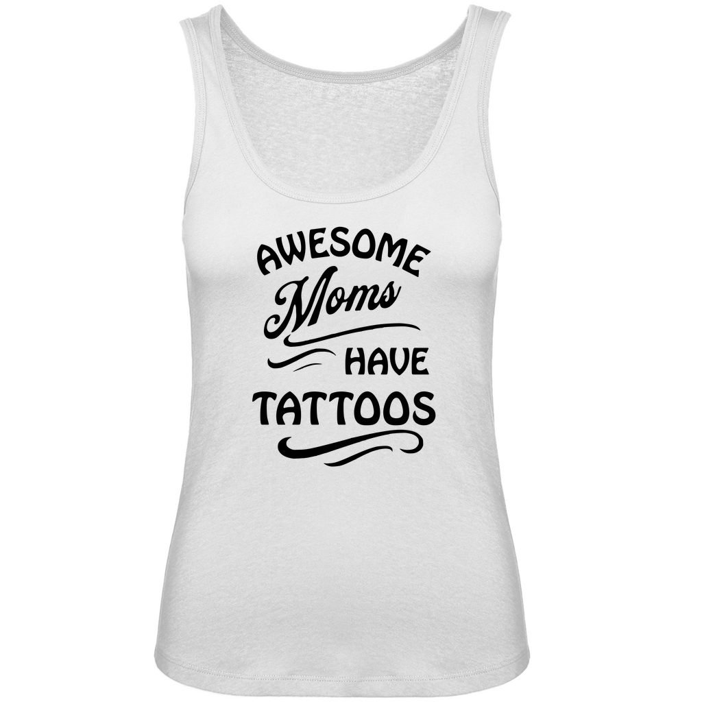 Awesome Moms - Damen Tank Top Clothes Weiß XS Tattoo Fashion von inked-mafia.de. Dieses Teil gehört in jeden Kleiderschrank eines inked-rebels! Finde ideale Geschenke für Tätowierte, Tattoofans oder Tätowierer.