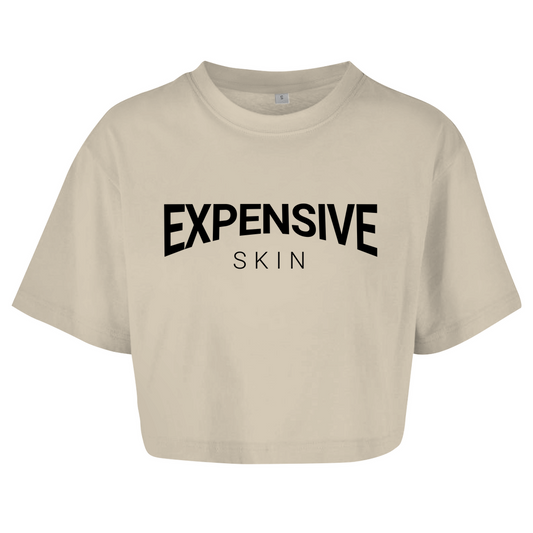 Expensive Skin - Damen Oversized Crop Top Clothes Sand XS Tattoo Fashion von inked-mafia.de. Dieses Teil gehört in jeden Kleiderschrank eines inked-rebels! Finde ideale Geschenke für Tätowierte, Tattoofans oder Tätowierer.