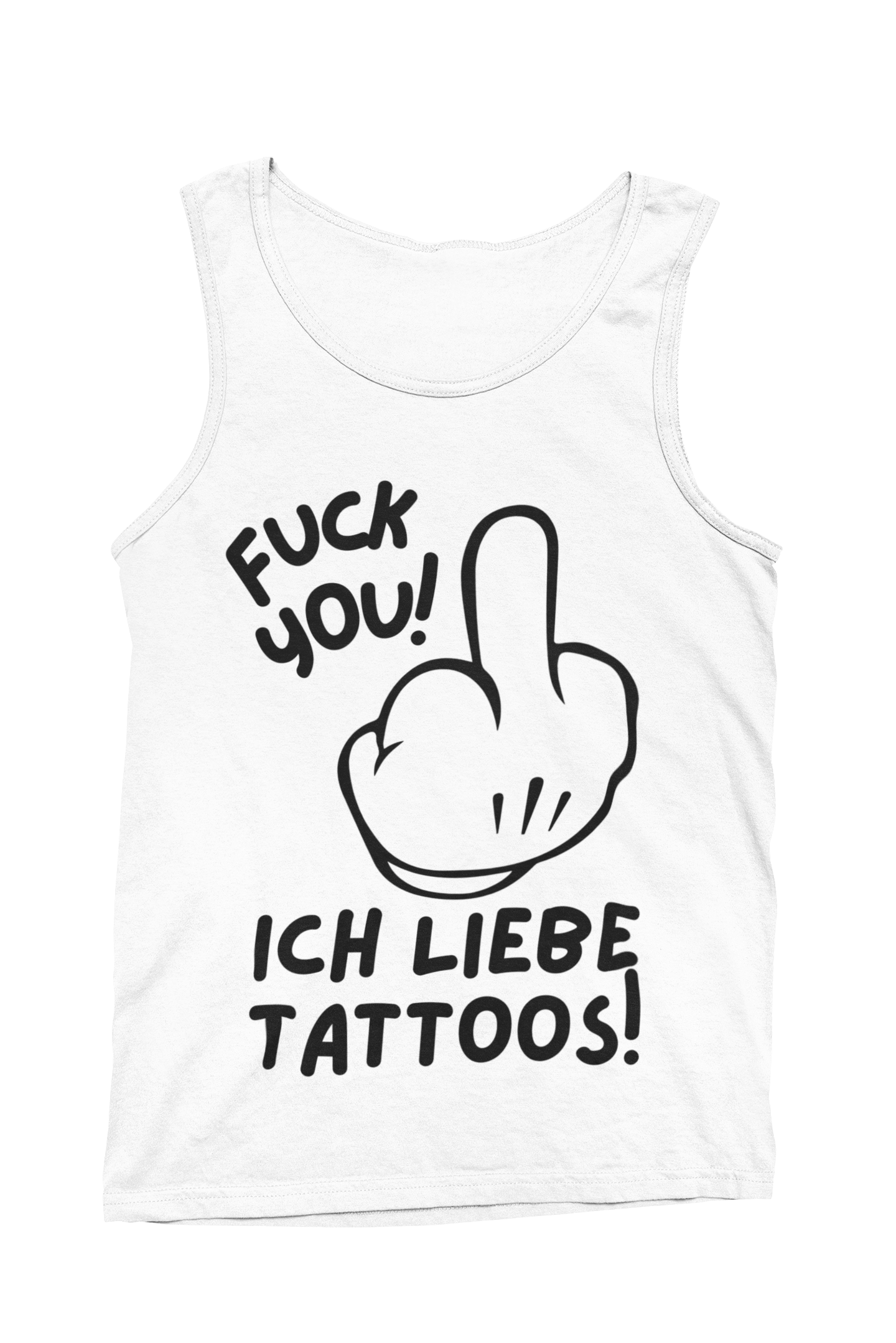 Fuck you - Herren Tank Top Clothes Weiß S Tattoo Fashion von inked-mafia.de. Dieses Teil gehört in jeden Kleiderschrank eines inked-rebels! Finde ideale Geschenke für Tätowierte, Tattoofans oder Tätowierer.