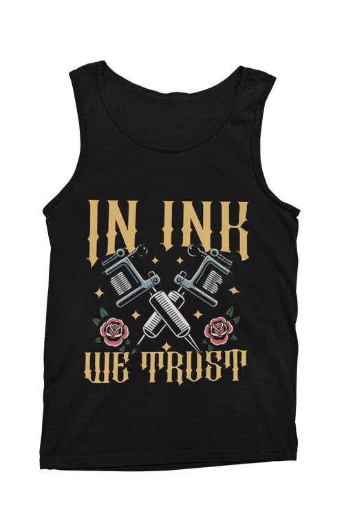 In ink we trust - Herren Tank Top Clothes Tattoo Fashion von inked-mafia.de. Dieses Teil gehört in jeden Kleiderschrank eines inked-rebels! Finde ideale Geschenke für Tätowierte, Tattoofans oder Tätowierer.