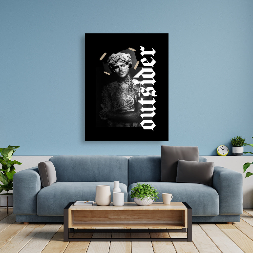 Outsider - Poster Poster  90cm x 120cm   Tattoo Fashion von inked-mafia.de. Dieses Teil gehört in jeden Kleiderschrank eines inked-rebels! Finde ideale Geschenke für Tätowierte, Tattoofans oder Tätowierer.