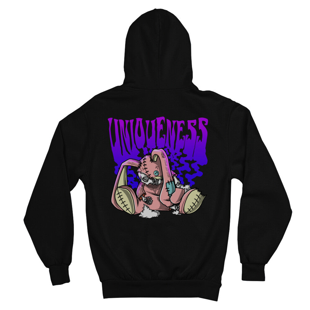 Uniqueness - Heavy Oversized Backprint Hoodie Hoodie  XS Schwarz  Tattoo Fashion von inked-mafia.de. Dieses Teil gehört in jeden Kleiderschrank eines inked-rebels! Finde ideale Geschenke für Tätowierte, Tattoofans oder Tätowierer.