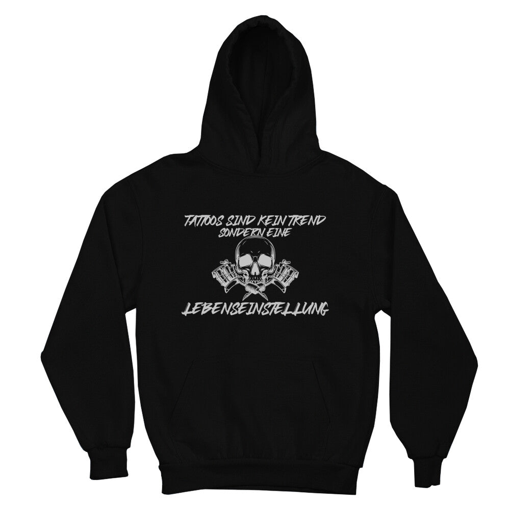 Lebenseinstellung - Heavy Oversized Hoodie Hoodie  XS Schwarz  Tattoo Fashion von inked-mafia.de. Dieses Teil gehört in jeden Kleiderschrank eines inked-rebels! Finde ideale Geschenke für Tätowierte, Tattoofans oder Tätowierer.