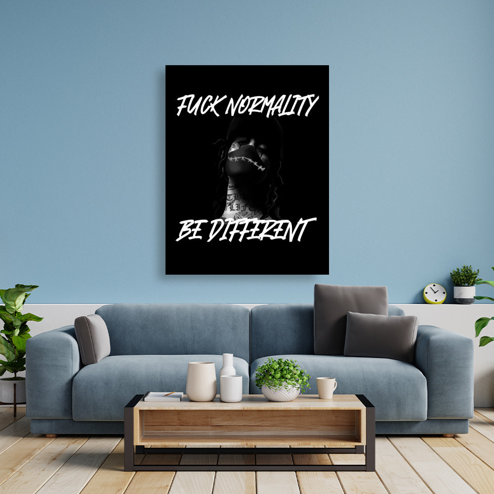 Fuck Normality - Poster Poster  90cm x 120cm   Tattoo Fashion von inked-mafia.de. Dieses Teil gehört in jeden Kleiderschrank eines inked-rebels! Finde ideale Geschenke für Tätowierte, Tattoofans oder Tätowierer.