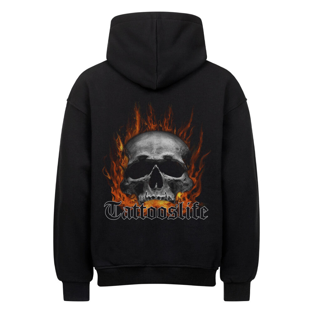 Tattooslife - Heavy Oversized Backprint Hoodie Hoodie     Tattoo Fashion von inked-mafia.de. Dieses Teil gehört in jeden Kleiderschrank eines inked-rebels! Finde ideale Geschenke für Tätowierte, Tattoofans oder Tätowierer.