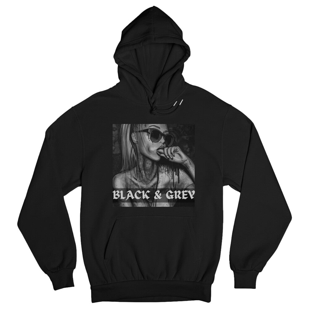 Black & Grey - Hoodie Hoodie  S Schwarz  Tattoo Fashion von inked-mafia.de. Dieses Teil gehört in jeden Kleiderschrank eines inked-rebels! Finde ideale Geschenke für Tätowierte, Tattoofans oder Tätowierer.