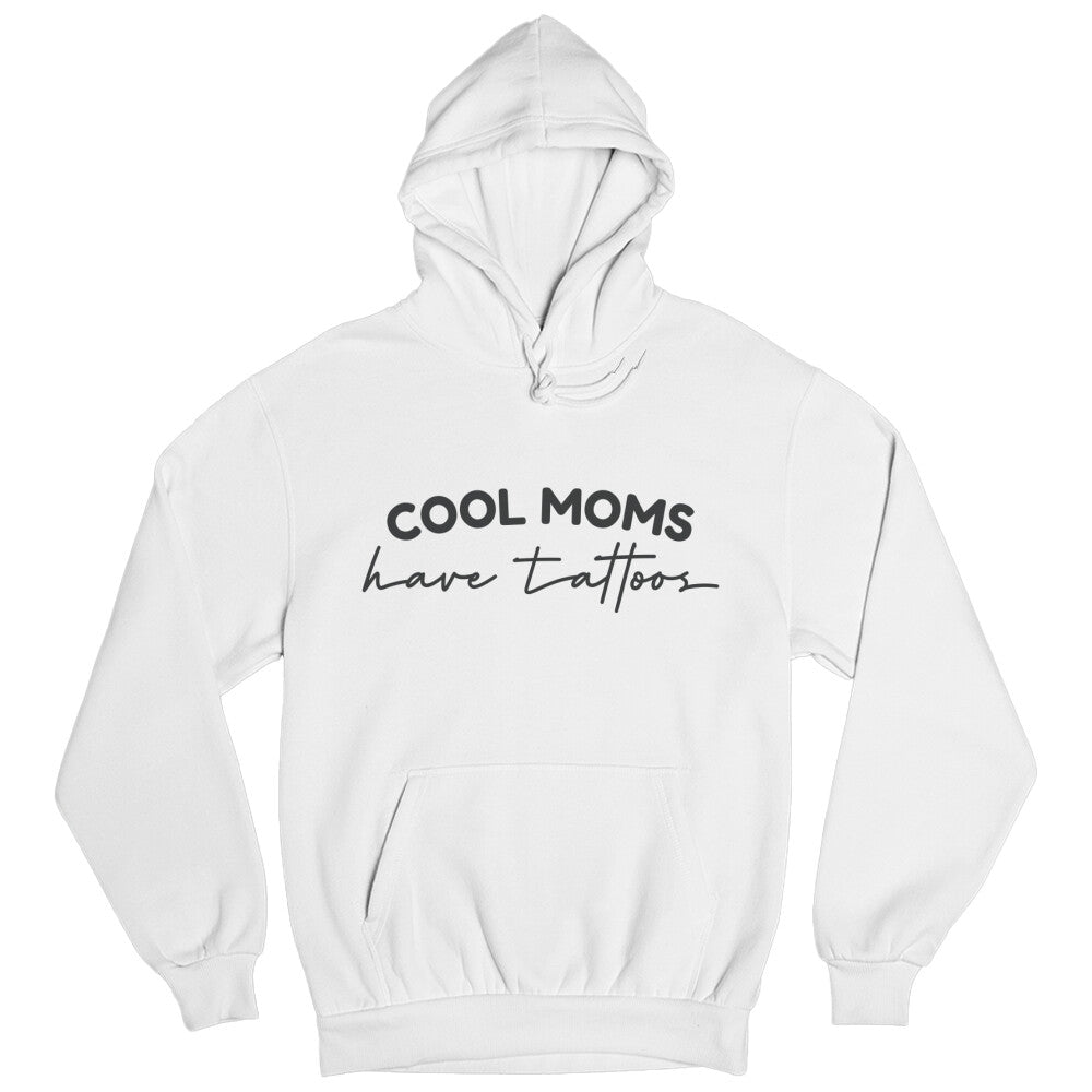 Cool Moms - Hoodie Hoodie  S Weiß  Tattoo Fashion von inked-mafia.de. Dieses Teil gehört in jeden Kleiderschrank eines inked-rebels! Finde ideale Geschenke für Tätowierte, Tattoofans oder Tätowierer.