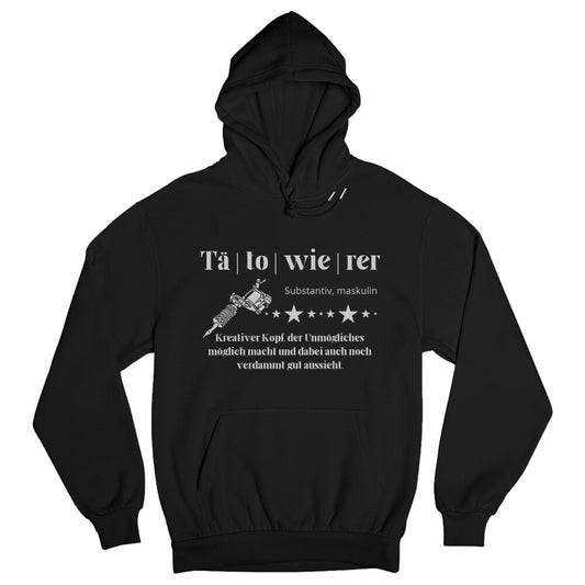 Tätowierer - Hoodie Hoodie  S Schwarz  Tattoo Fashion von inked-mafia.de. Dieses Teil gehört in jeden Kleiderschrank eines inked-rebels! Finde ideale Geschenke für Tätowierte, Tattoofans oder Tätowierer.