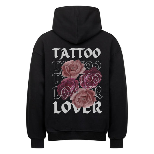 Tattoolover - Heavy Oversized Backprint Hoodie Hoodie  XS Schwarz  Tattoo Fashion von inked-mafia.de. Dieses Teil gehört in jeden Kleiderschrank eines inked-rebels! Finde ideale Geschenke für Tätowierte, Tattoofans oder Tätowierer.