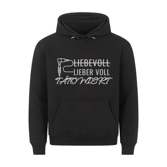 Liebevoll - Hoodie Hoodie  S Schwarz  Tattoo Fashion von inked-mafia.de. Dieses Teil gehört in jeden Kleiderschrank eines inked-rebels! Finde ideale Geschenke für Tätowierte, Tattoofans oder Tätowierer.