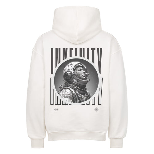 Inkfinity - Heavy Oversized Backprint Hoodie Hoodie  XS Weiß  Tattoo Fashion von inked-mafia.de. Dieses Teil gehört in jeden Kleiderschrank eines inked-rebels! Finde ideale Geschenke für Tätowierte, Tattoofans oder Tätowierer.