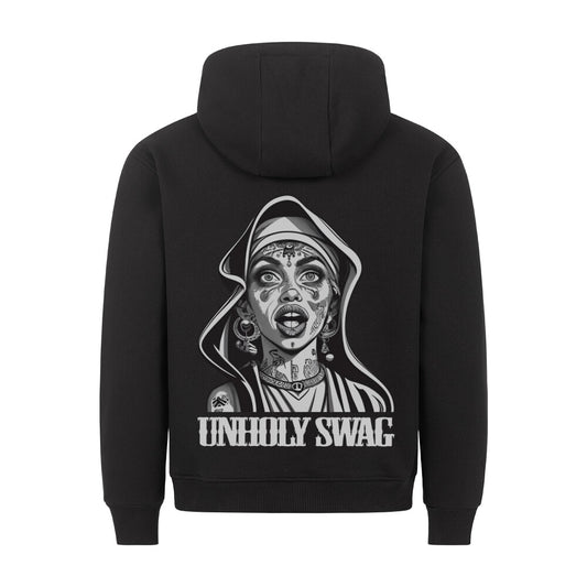 Unholy - Backprint Hoodie Hoodie  S Schwarz  Tattoo Fashion von inked-mafia.de. Dieses Teil gehört in jeden Kleiderschrank eines inked-rebels! Finde ideale Geschenke für Tätowierte, Tattoofans oder Tätowierer.