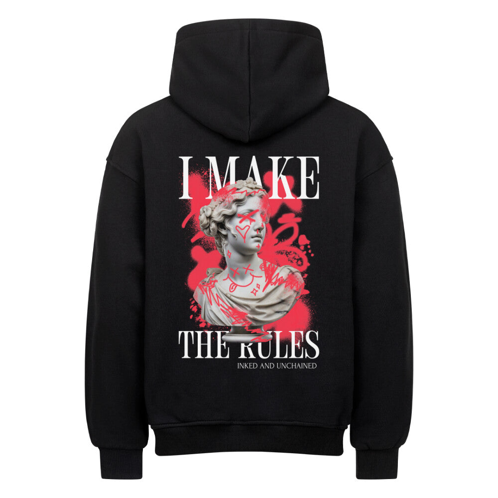 Rules  - Heavy Oversized Backprint Hoodie Hoodie  XS Schwarz  Tattoo Fashion von inked-mafia.de. Dieses Teil gehört in jeden Kleiderschrank eines inked-rebels! Finde ideale Geschenke für Tätowierte, Tattoofans oder Tätowierer.