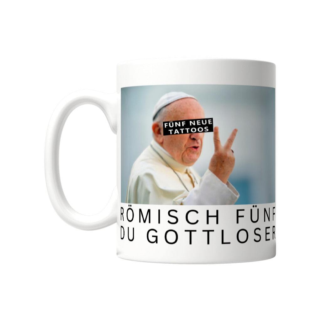 Gottlos - Tasse Mug     Tattoo Fashion von inked-mafia.de. Dieses Teil gehört in jeden Kleiderschrank eines inked-rebels! Finde ideale Geschenke für Tätowierte, Tattoofans oder Tätowierer.