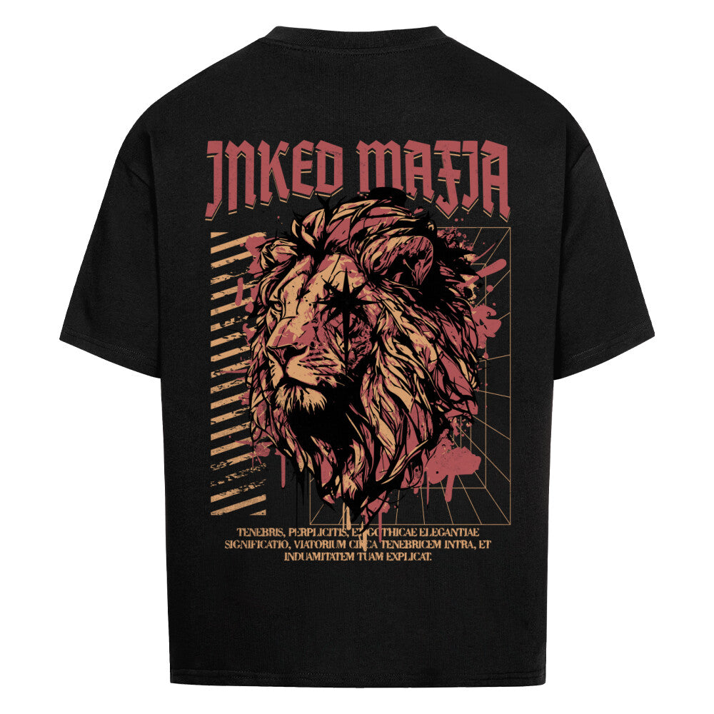 Lion - Heavy Oversized Backprint Shirt T-Shirt  XS Schwarz  Tattoo Fashion von inked-mafia.de. Dieses Teil gehört in jeden Kleiderschrank eines inked-rebels! Finde ideale Geschenke für Tätowierte, Tattoofans oder Tätowierer.