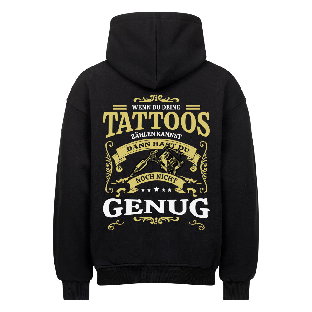 Zählen - Heavy Oversized Backprint Hoodie Hoodie  XS Schwarz  Tattoo Fashion von inked-mafia.de. Dieses Teil gehört in jeden Kleiderschrank eines inked-rebels! Finde ideale Geschenke für Tätowierte, Tattoofans oder Tätowierer.