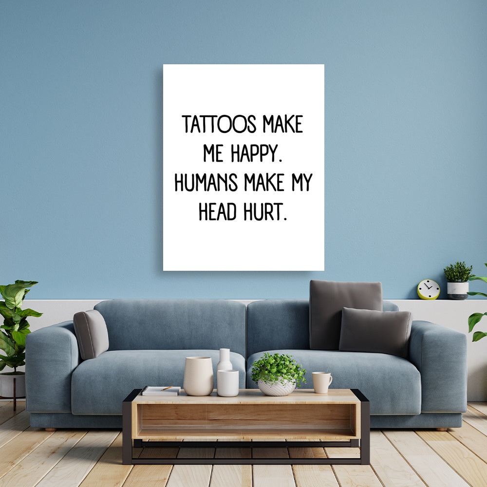 Happy - Poster Poster  90cm x 120cm   Tattoo Fashion von inked-mafia.de. Dieses Teil gehört in jeden Kleiderschrank eines inked-rebels! Finde ideale Geschenke für Tätowierte, Tattoofans oder Tätowierer.