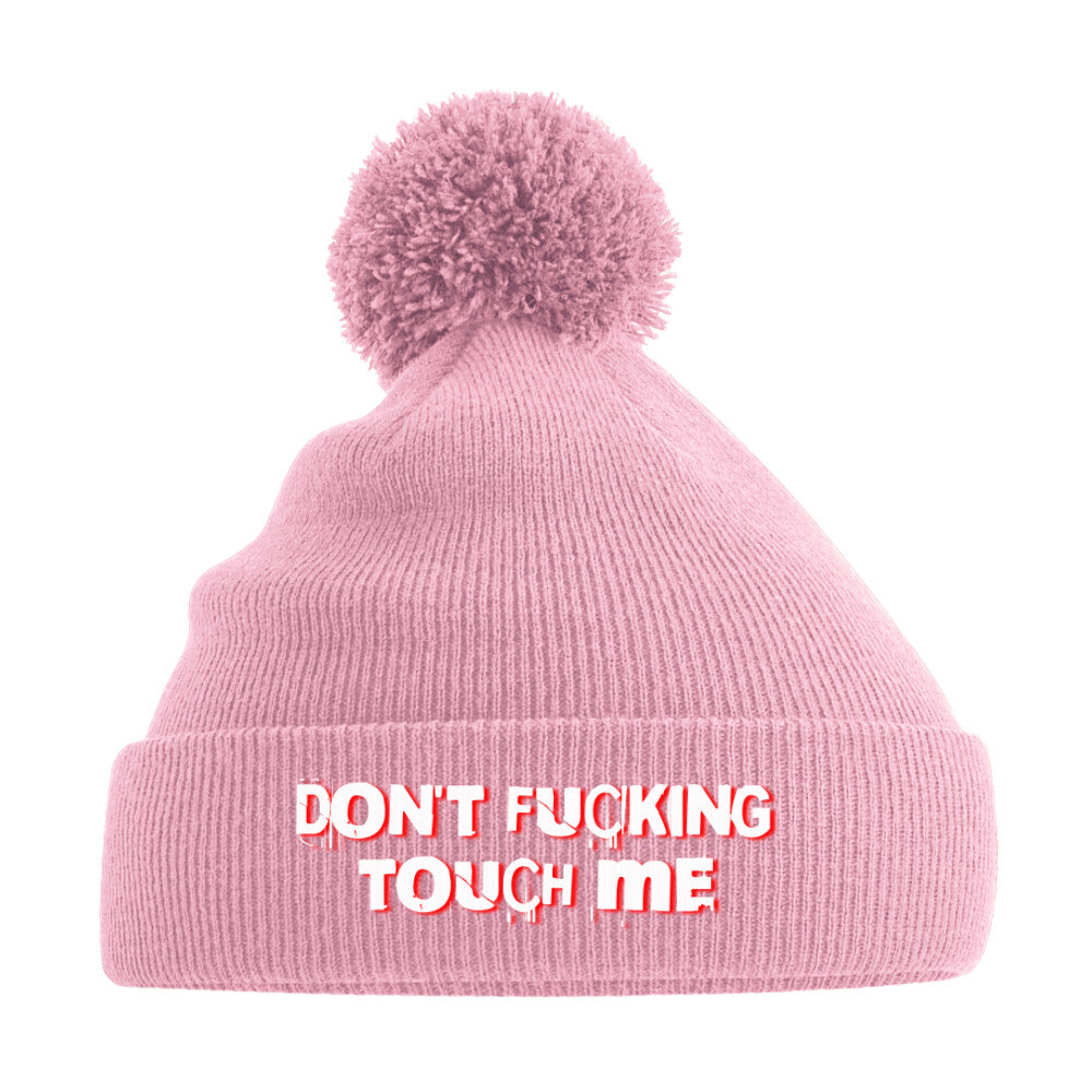 Dont touch me - Bommelmütze Beanie  One Size Dusky Pink  Tattoo Fashion von inked-mafia.de. Dieses Teil gehört in jeden Kleiderschrank eines inked-rebels! Finde ideale Geschenke für Tätowierte, Tattoofans oder Tätowierer.