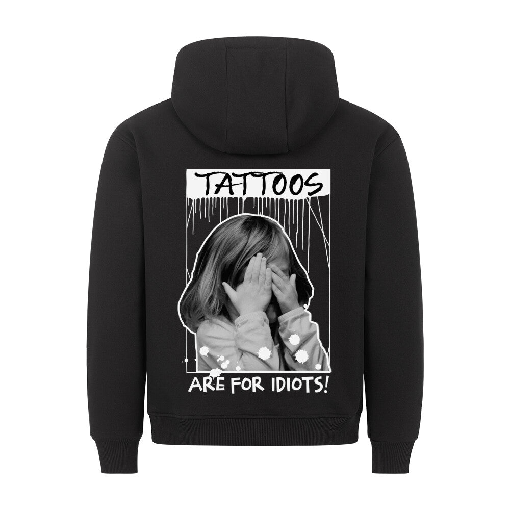 Idiots - Backprint Hoodie Hoodie  S Schwarz  Tattoo Fashion von inked-mafia.de. Dieses Teil gehört in jeden Kleiderschrank eines inked-rebels! Finde ideale Geschenke für Tätowierte, Tattoofans oder Tätowierer.