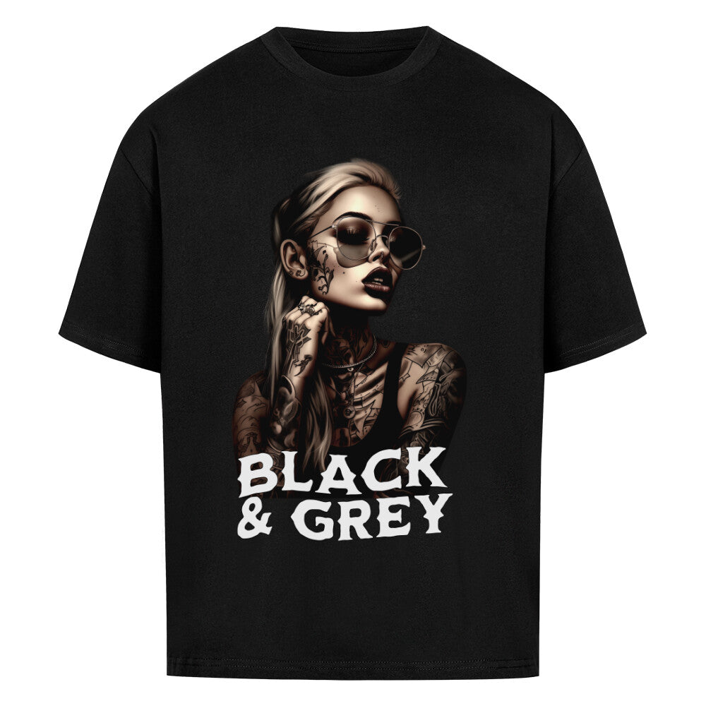 Black and Grey - Heavy Oversized Shirt T-Shirt  XS Schwarz  Tattoo Fashion von inked-mafia.de. Dieses Teil gehört in jeden Kleiderschrank eines inked-rebels! Finde ideale Geschenke für Tätowierte, Tattoofans oder Tätowierer.