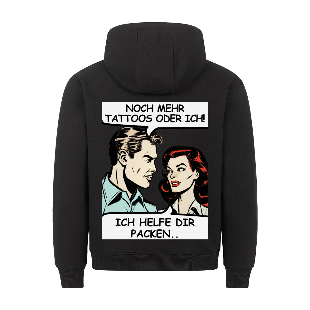 Noch mehr Tattoos - Backprint Hoodie Hoodie  S Schwarz  Tattoo Fashion von inked-mafia.de. Dieses Teil gehört in jeden Kleiderschrank eines inked-rebels! Finde ideale Geschenke für Tätowierte, Tattoofans oder Tätowierer.