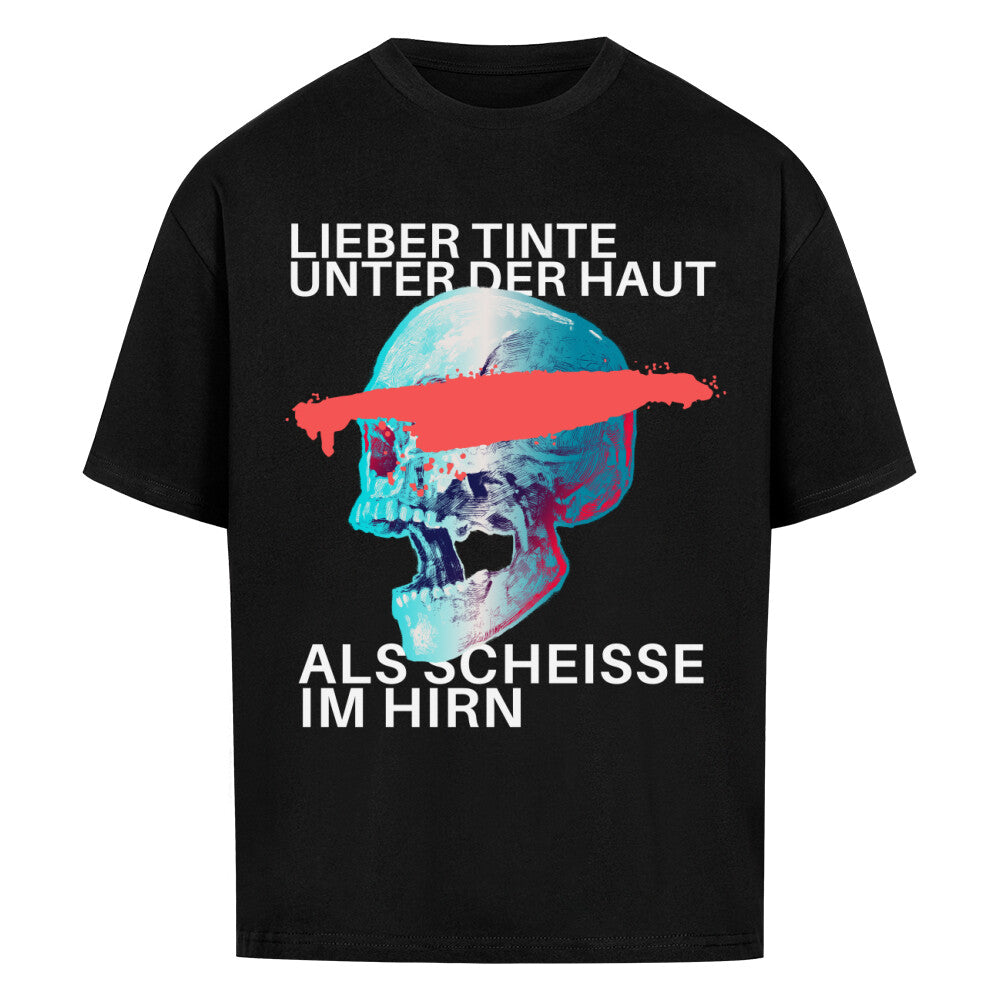 Tinte unter der Haut - Heavy Oversized Shirt T-Shirt  XS Schwarz  Tattoo Fashion von inked-mafia.de. Dieses Teil gehört in jeden Kleiderschrank eines inked-rebels! Finde ideale Geschenke für Tätowierte, Tattoofans oder Tätowierer.