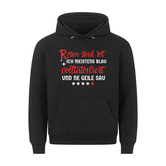 Rosen sind rot - Hoodie Hoodie  S Schwarz  Tattoo Fashion von inked-mafia.de. Dieses Teil gehört in jeden Kleiderschrank eines inked-rebels! Finde ideale Geschenke für Tätowierte, Tattoofans oder Tätowierer.