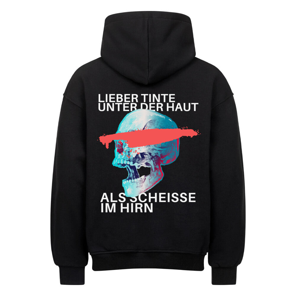 Tinte unter der Haut - Heavy Oversized Backprint Hoodie Hoodie  XS Schwarz  Tattoo Fashion von inked-mafia.de. Dieses Teil gehört in jeden Kleiderschrank eines inked-rebels! Finde ideale Geschenke für Tätowierte, Tattoofans oder Tätowierer.