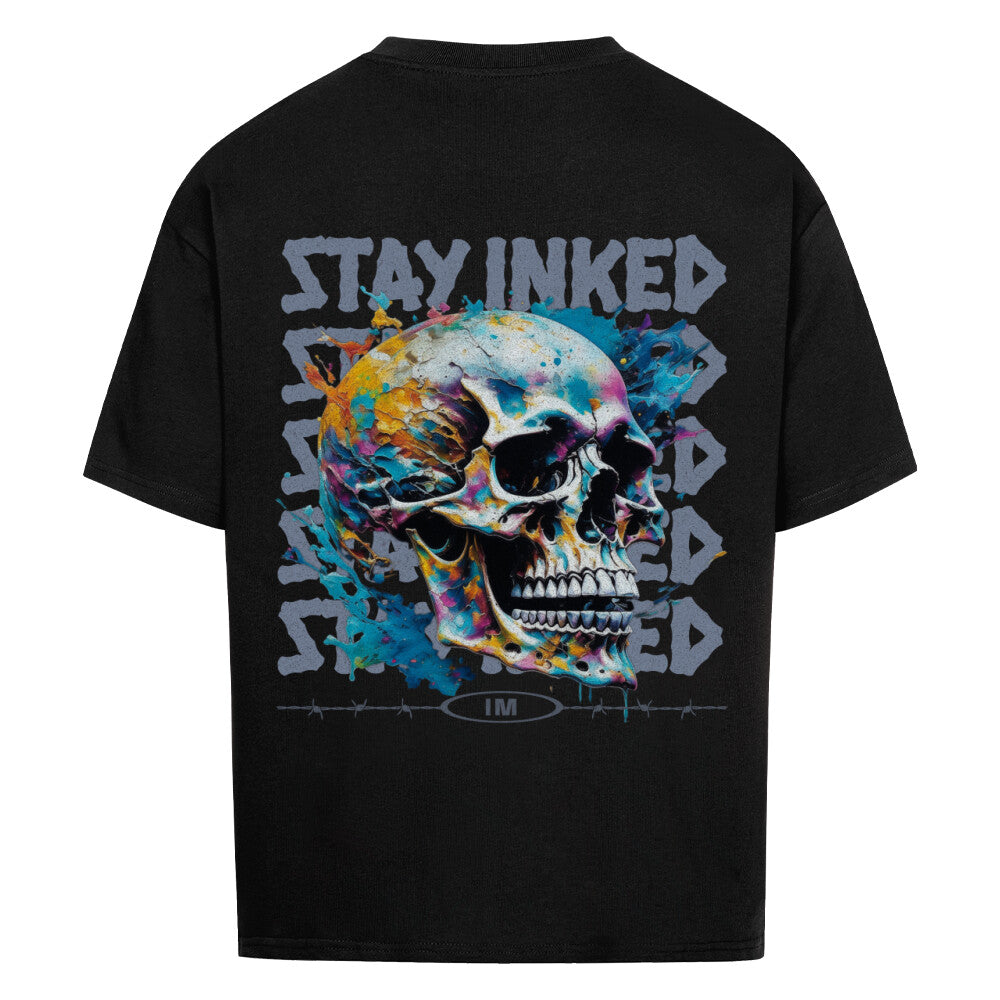 Stay inked - Heavy Oversized Backprint Shirt T-Shirt  XS Schwarz  Tattoo Fashion von inked-mafia.de. Dieses Teil gehört in jeden Kleiderschrank eines inked-rebels! Finde ideale Geschenke für Tätowierte, Tattoofans oder Tätowierer.