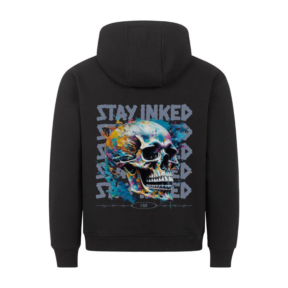 Stay inked - Backprint Hoodie Hoodie  S Schwarz  Tattoo Fashion von inked-mafia.de. Dieses Teil gehört in jeden Kleiderschrank eines inked-rebels! Finde ideale Geschenke für Tätowierte, Tattoofans oder Tätowierer.