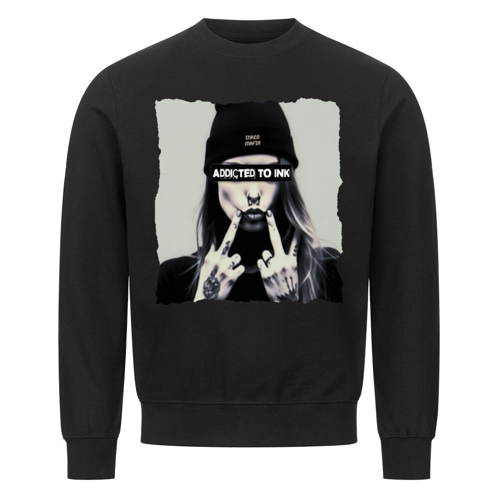 Addicted - Sweatshirt Sweatshirt  S Schwarz  Tattoo Fashion von inked-mafia.de. Dieses Teil gehört in jeden Kleiderschrank eines inked-rebels! Finde ideale Geschenke für Tätowierte, Tattoofans oder Tätowierer.
