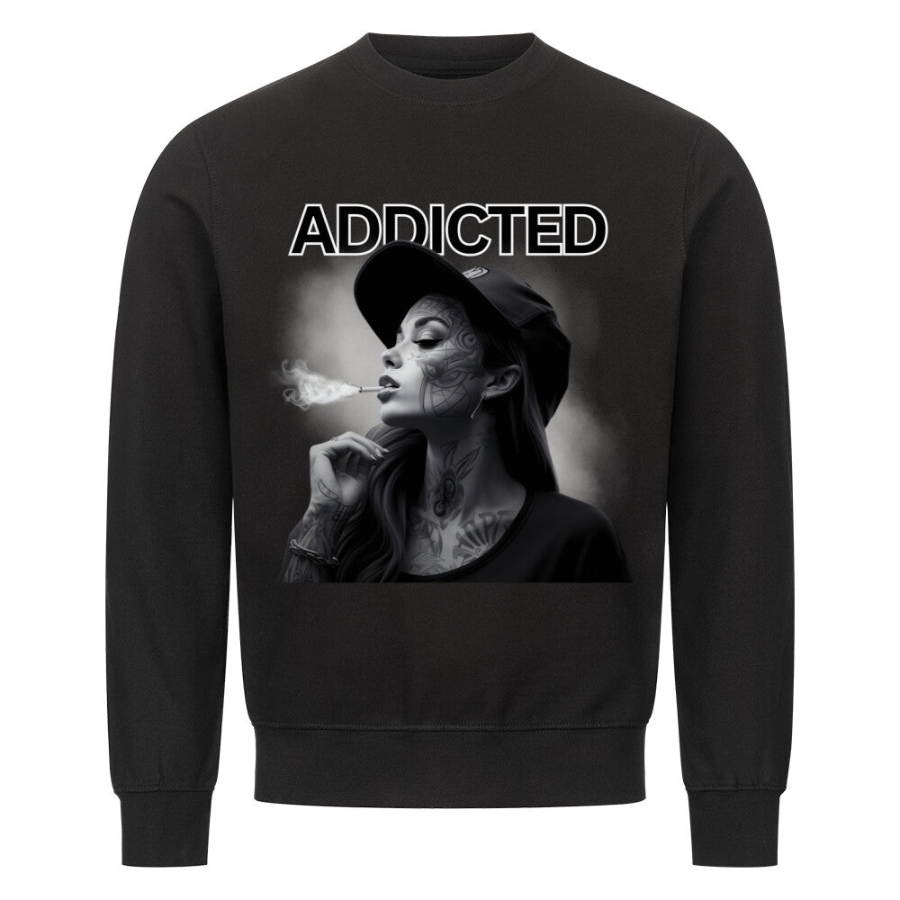 Addicted - Sweatshirt Sweatshirt  S Schwarz  Tattoo Fashion von inked-mafia.de. Dieses Teil gehört in jeden Kleiderschrank eines inked-rebels! Finde ideale Geschenke für Tätowierte, Tattoofans oder Tätowierer.