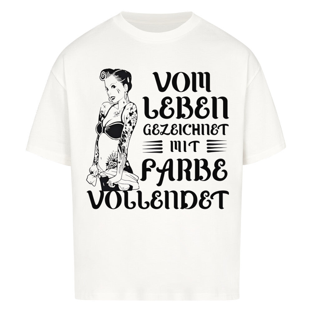 Vom Leben gezeichnet - Heavy Oversized Shirt T-Shirt  XS Weiß  Tattoo Fashion von inked-mafia.de. Dieses Teil gehört in jeden Kleiderschrank eines inked-rebels! Finde ideale Geschenke für Tätowierte, Tattoofans oder Tätowierer.