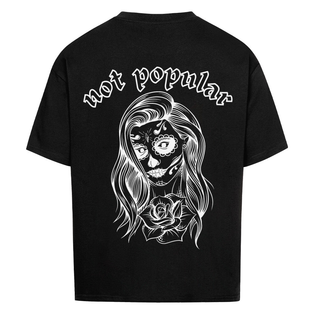 Not popular - Heavy Oversized Backprint Shirt T-Shirt  XS Schwarz  Tattoo Fashion von inked-mafia.de. Dieses Teil gehört in jeden Kleiderschrank eines inked-rebels! Finde ideale Geschenke für Tätowierte, Tattoofans oder Tätowierer.