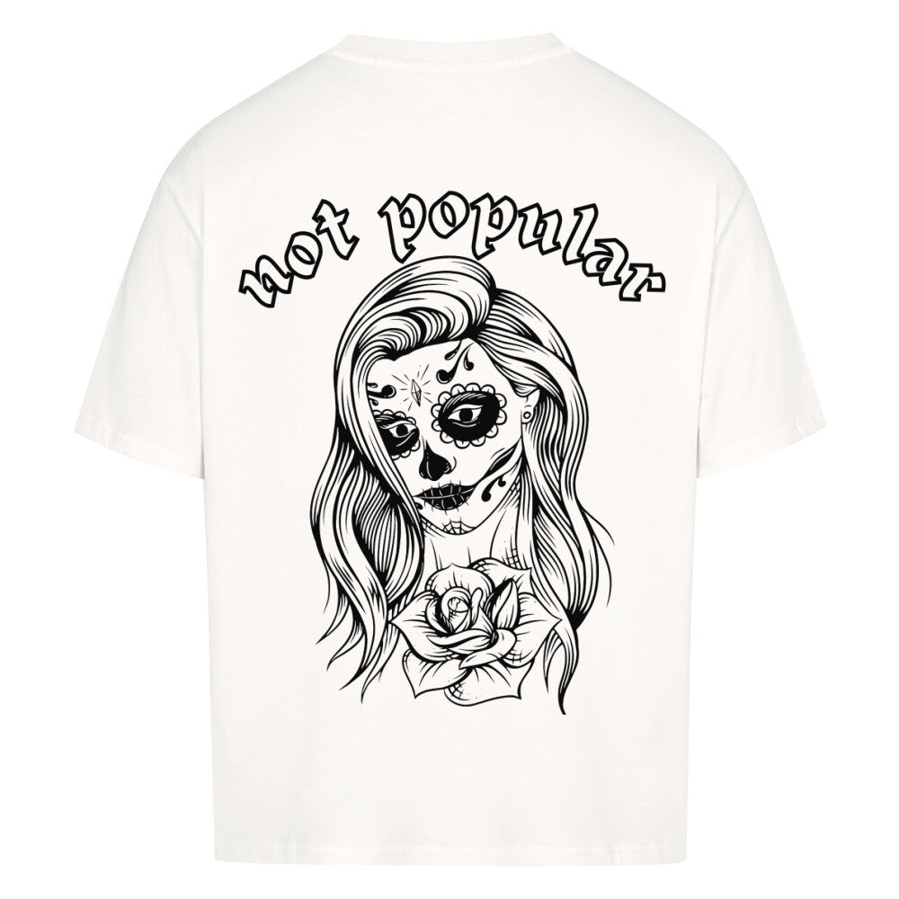 Not popular - Heavy Oversized Backprint Shirt T-Shirt  XS Weiß  Tattoo Fashion von inked-mafia.de. Dieses Teil gehört in jeden Kleiderschrank eines inked-rebels! Finde ideale Geschenke für Tätowierte, Tattoofans oder Tätowierer.