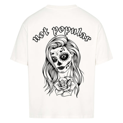 Not popular - Heavy Oversized Backprint Shirt T-Shirt  XS Weiß  Tattoo Fashion von inked-mafia.de. Dieses Teil gehört in jeden Kleiderschrank eines inked-rebels! Finde ideale Geschenke für Tätowierte, Tattoofans oder Tätowierer.