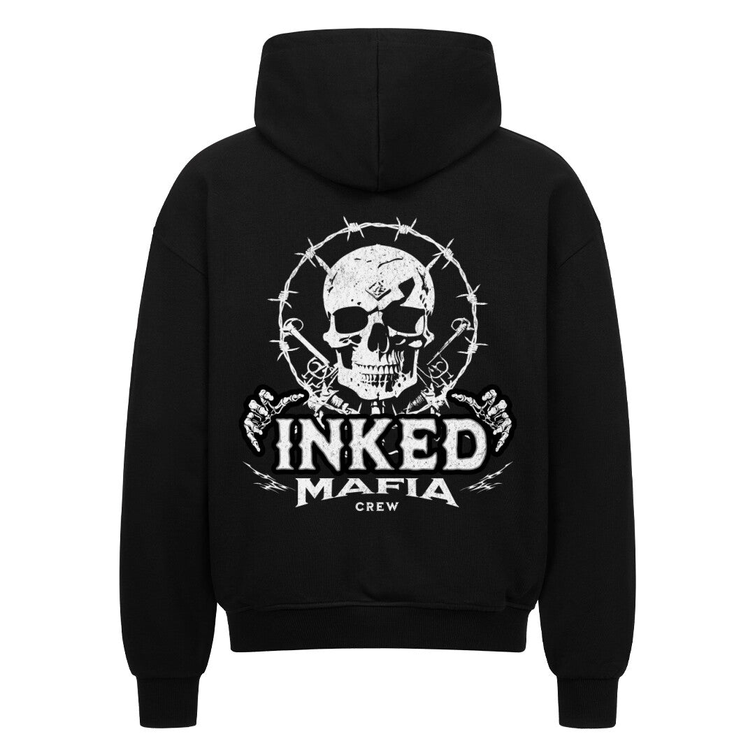 Inked-Mafia Crew - Heavy Oversized Backprint Zipper Hoodie  S Schwarz  Tattoo Fashion von inked-mafia.de. Dieses Teil gehört in jeden Kleiderschrank eines inked-rebels! Finde ideale Geschenke für Tätowierte, Tattoofans oder Tätowierer.