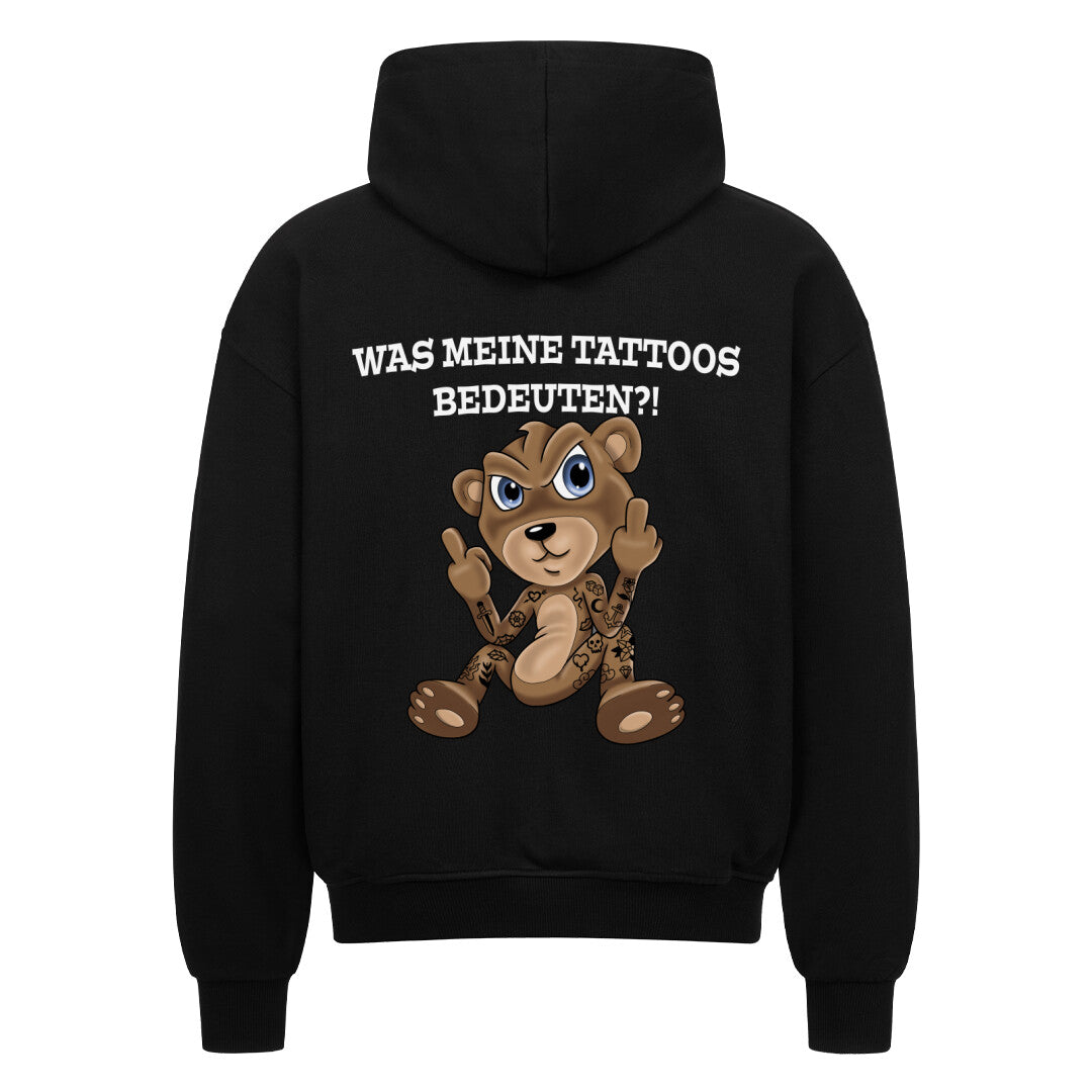 Was meine Tattoos bedeuten - Heavy Oversized Zipper Hoodie  S Schwarz  Tattoo Fashion von inked-mafia.de. Dieses Teil gehört in jeden Kleiderschrank eines inked-rebels! Finde ideale Geschenke für Tätowierte, Tattoofans oder Tätowierer.