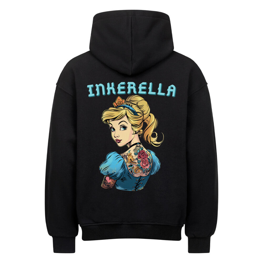 Inkerella - Heavy Oversized Backprint Hoodie Hoodie  XS Schwarz  Tattoo Fashion von inked-mafia.de. Dieses Teil gehört in jeden Kleiderschrank eines inked-rebels! Finde ideale Geschenke für Tätowierte, Tattoofans oder Tätowierer.