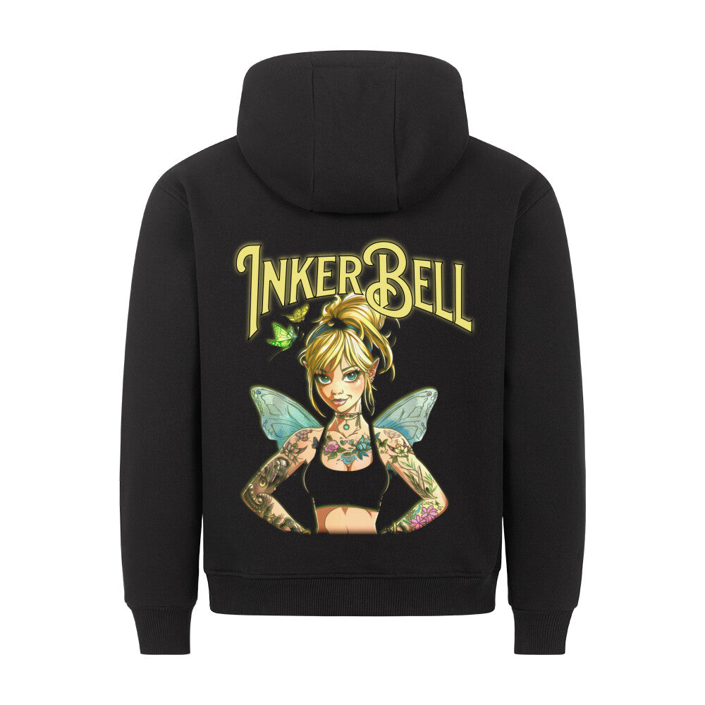 Inkerbell - Backprint Hoodie Hoodie  S Schwarz  Tattoo Fashion von inked-mafia.de. Dieses Teil gehört in jeden Kleiderschrank eines inked-rebels! Finde ideale Geschenke für Tätowierte, Tattoofans oder Tätowierer.