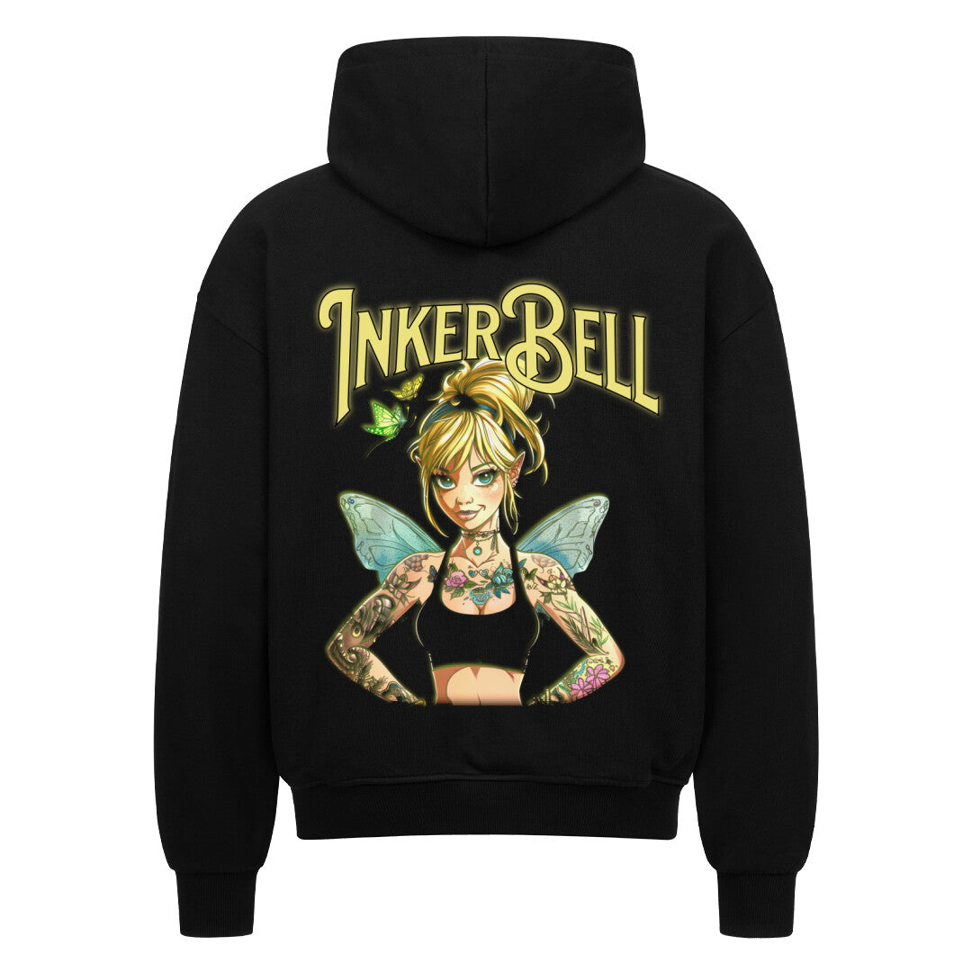 Inkerbell - Heavy Oversized Backprint Zipper Hoodie  S Schwarz  Tattoo Fashion von inked-mafia.de. Dieses Teil gehört in jeden Kleiderschrank eines inked-rebels! Finde ideale Geschenke für Tätowierte, Tattoofans oder Tätowierer.